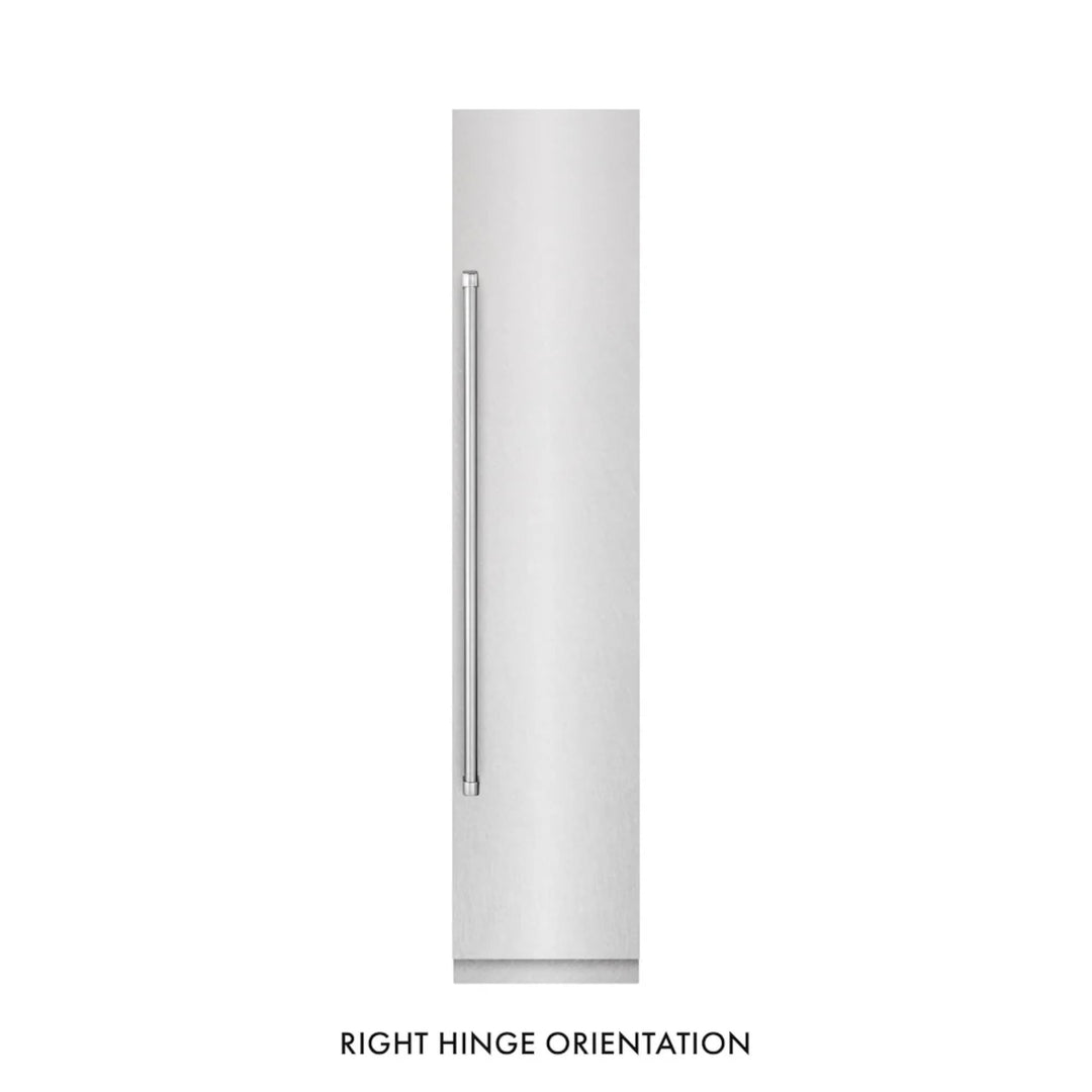 ZLINE 18-Inch Right Hinge Column Freezer in DuraSnow® Stainless Steel with Graphite Gray Interior