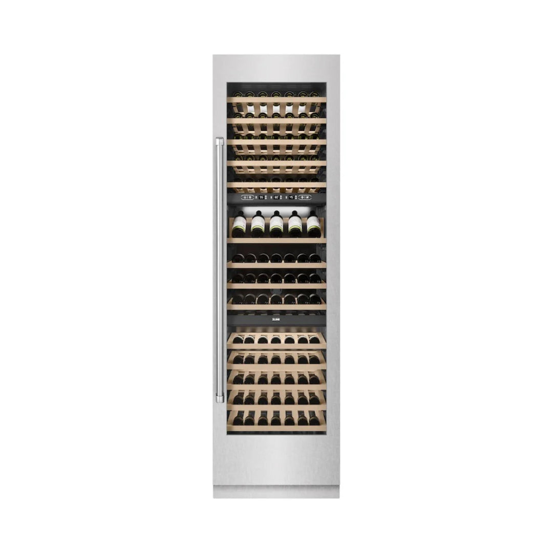 ZLINE 24-Inch Triple Zone 100 Bottle Column Wine Cooler in DuraSnow® Stainless Steel