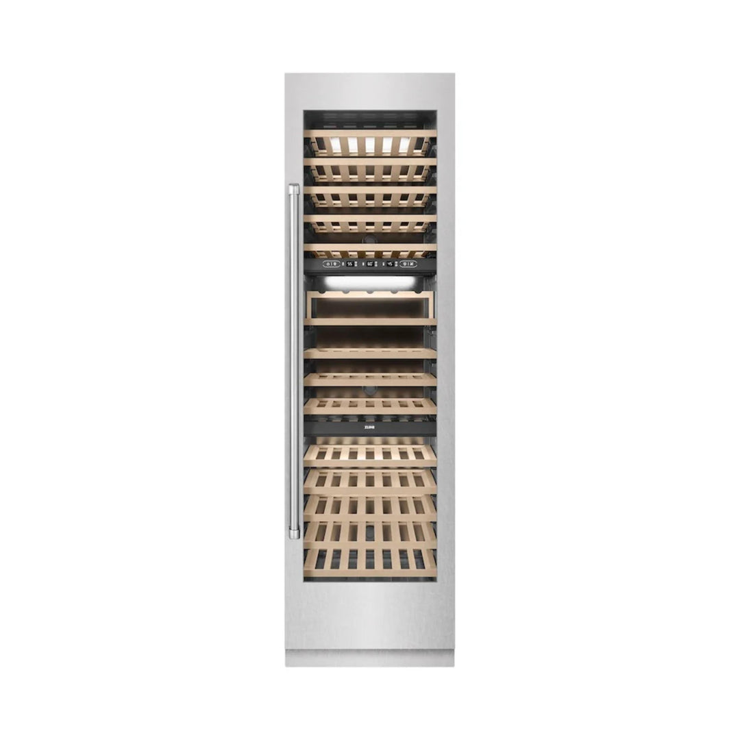 ZLINE 24-Inch Triple Zone 100 Bottle Column Wine Cooler in DuraSnow® Stainless Steel