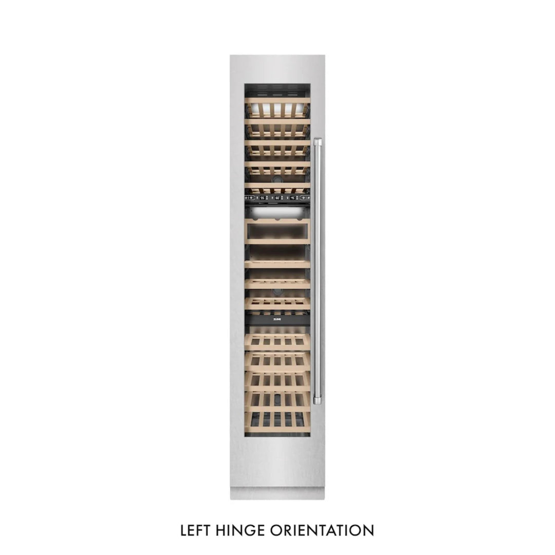 ZLINE 18-Inch 9.0 Cu. Ft. Triple Zone Left Hinge Column Wine Cooler in DuraSnow® Stainless Steel