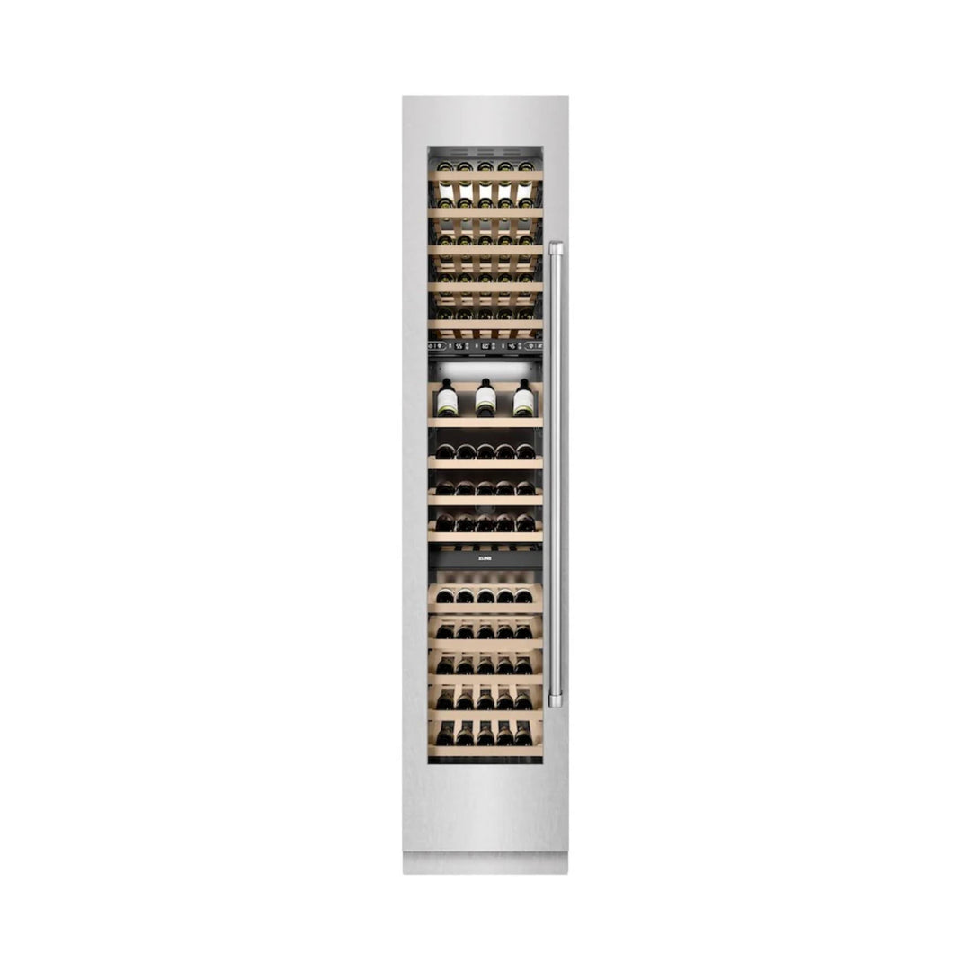 ZLINE 18-Inch 9.0 Cu. Ft. Triple Zone Left Hinge Column Wine Cooler in DuraSnow® Stainless Steel