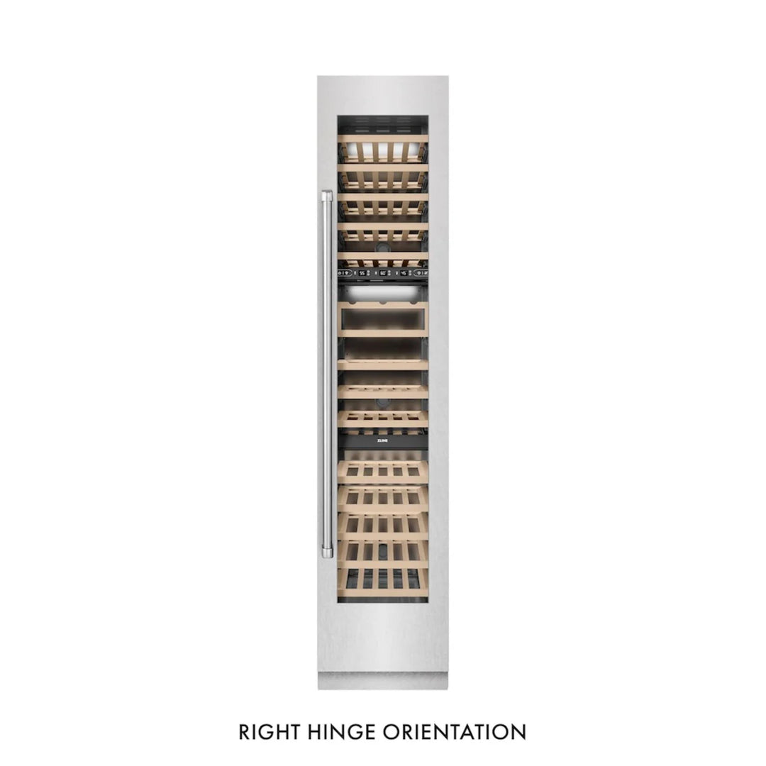 ZLINE 18-Inch 9.0 Cu. Ft. Triple Zone Panel Ready Right Hinge Column Wine Cooler in DuraSnow® Stainless Steel