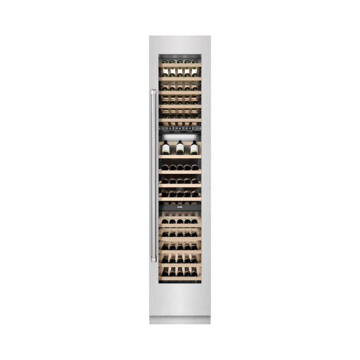 ZLINE 18-Inch 9.0 Cu. Ft. Triple Zone Panel Ready Right Hinge Column Wine Cooler in DuraSnow® Stainless Steel