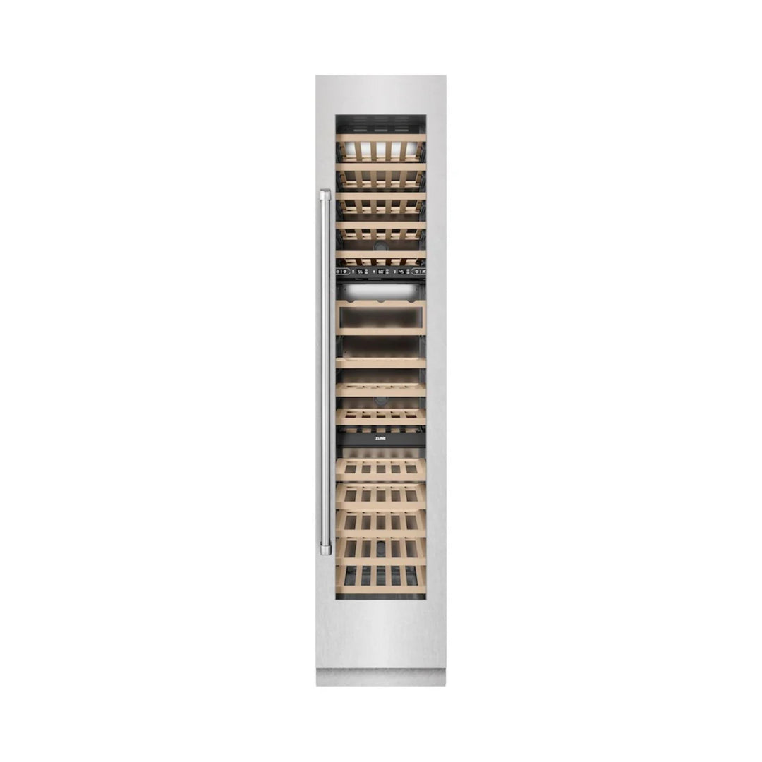 ZLINE 18-Inch 9.0 Cu. Ft. Triple Zone Panel Ready Right Hinge Column Wine Cooler in DuraSnow® Stainless Steel