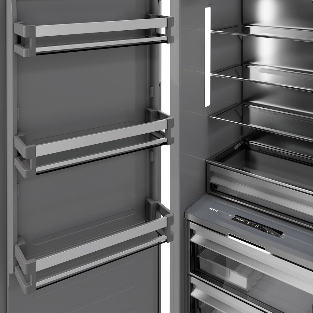 ZLINE 24 in. 12.4 cu. ft. Panel Ready Column Freezer with Graphite Gray Interior, Open Box-Excellent Condition