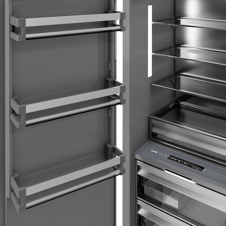 ZLINE 24 in. 12.4 cu. ft. Panel Ready Column Freezer with Graphite Gray Interior, Open Box-Excellent Condition
