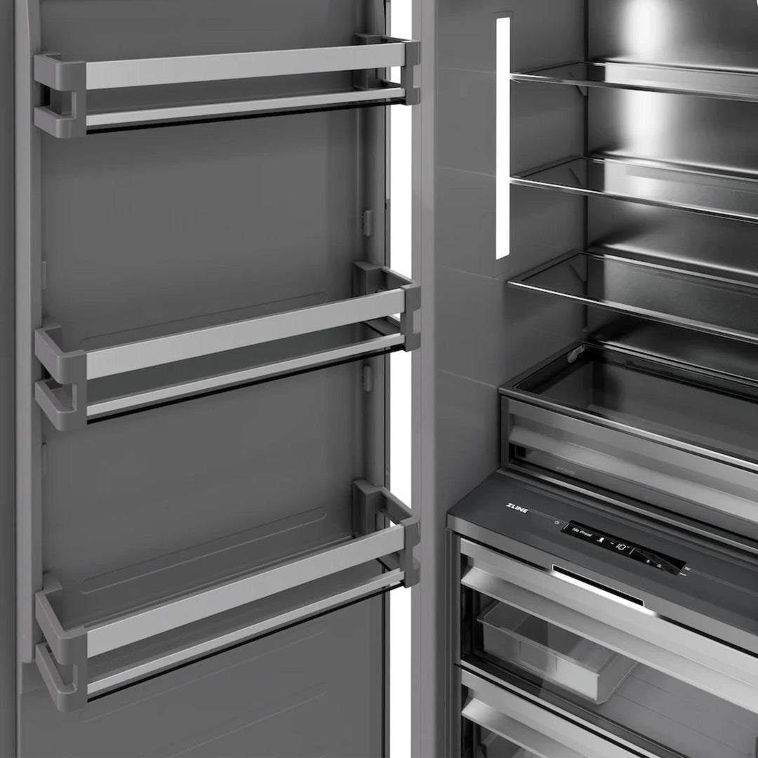 ZLINE 24-Inch Column Refrigerator in White Matte with Graphite Gray Interior