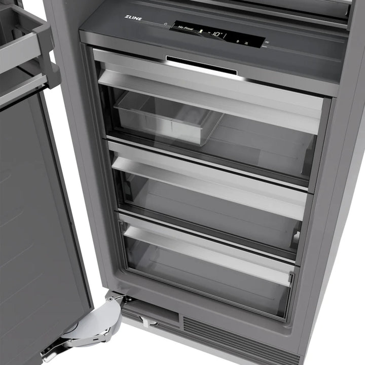 ZLINE 18-Inch Left Hinge Column Freezer in Stainless Steel with Graphite Gray Interior