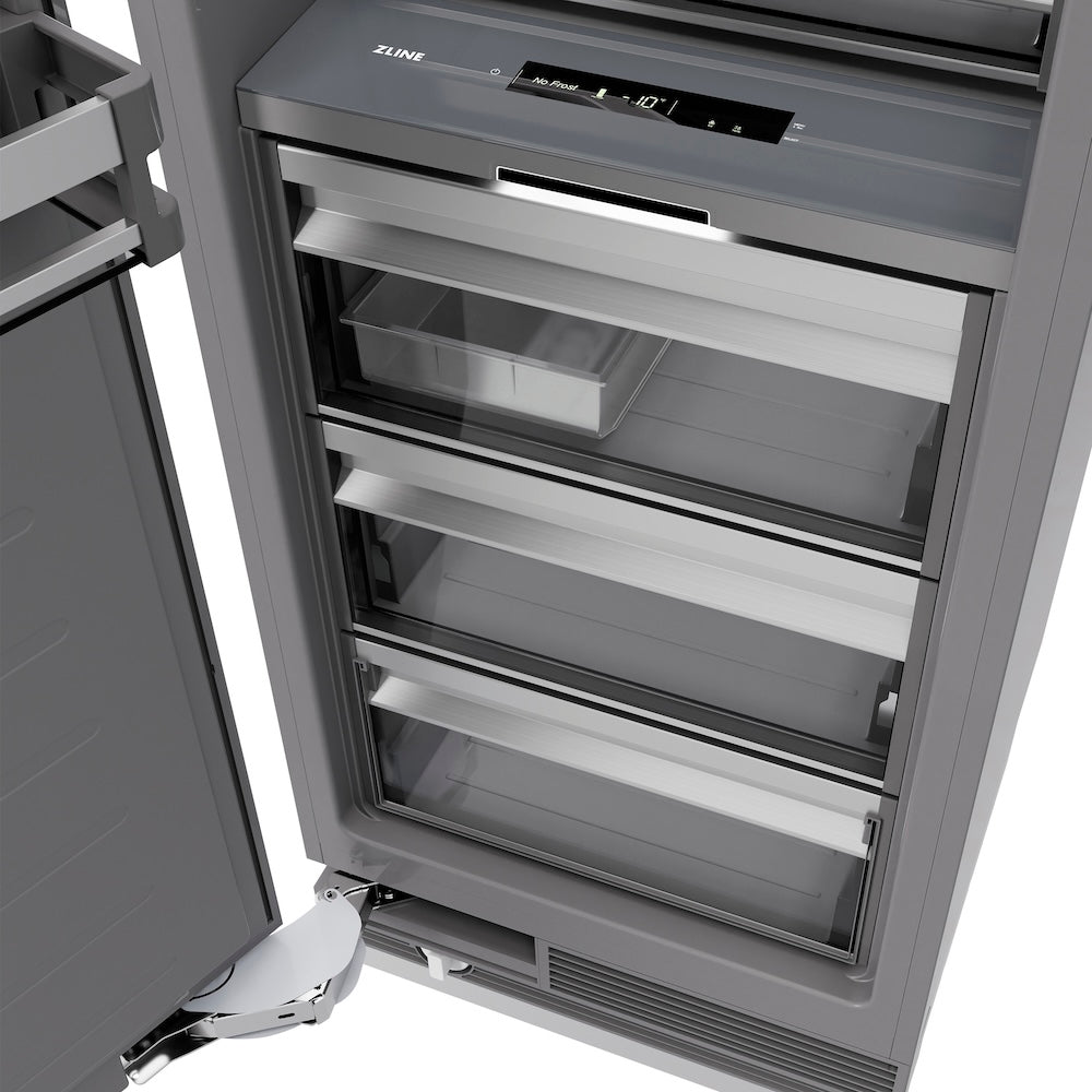 ZLINE 24 in. 12.4 cu. ft. Panel Ready Column Freezer with Graphite Gray Interior, Open Box-Excellent Condition