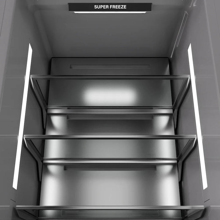 ZLINE 24-Inch Column Refrigerator in Black Stainless Steel with Graphite Gray Interior