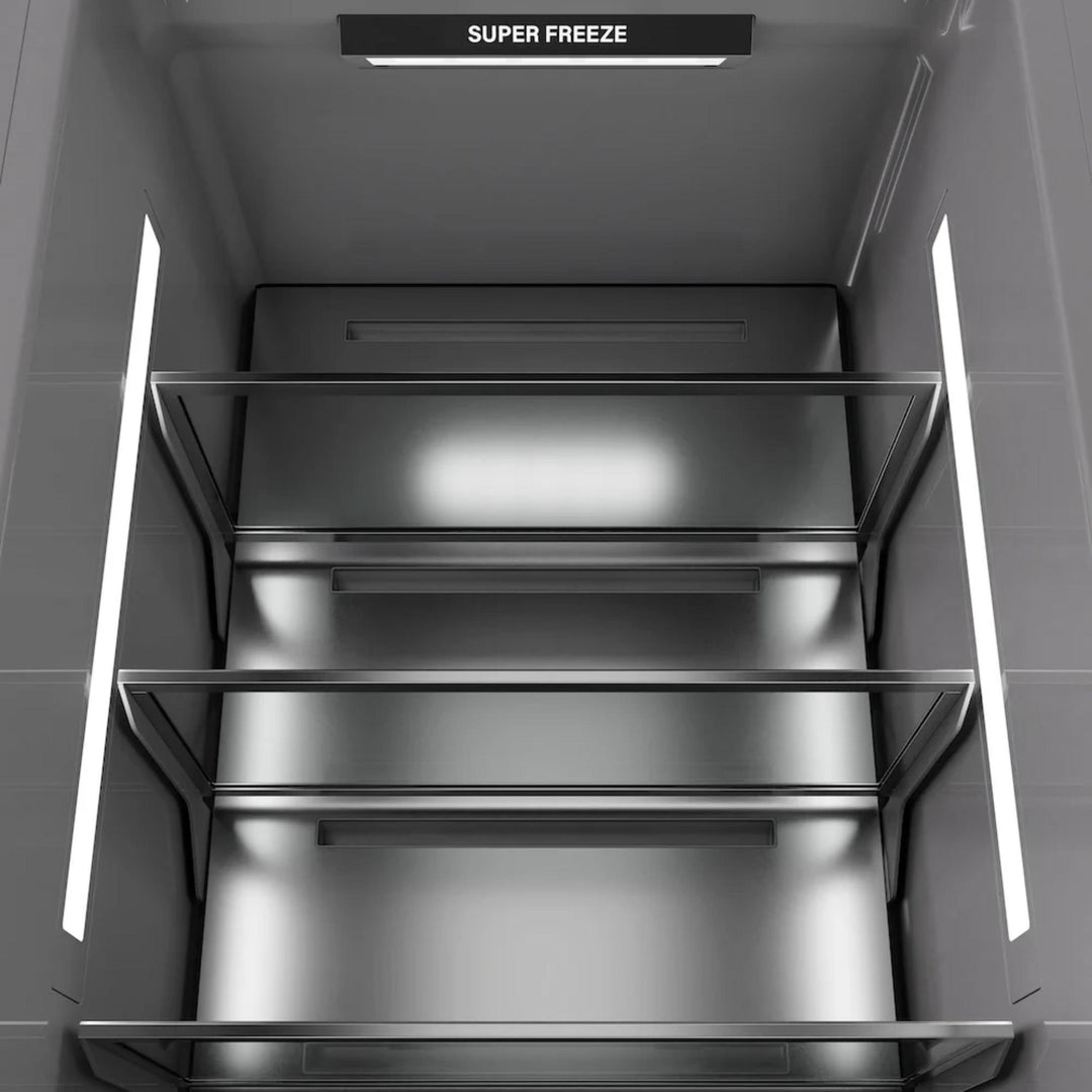 ZLINE 18-Inch Left Hinge Column Freezer in White Matte with Graphite Gray Interior