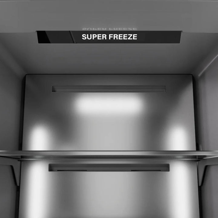 ZLINE 18-Inch Left Hinge Column Freezer in Black Stainless Steel with Graphite Gray Interior