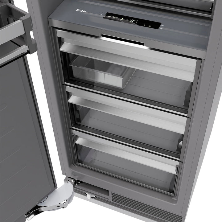 ZLINE 18 in. 8.6 cu. ft. Panel Ready Left Hinge Column Freezer with Graphite Gray Interior, Open Box-Excellent Condition