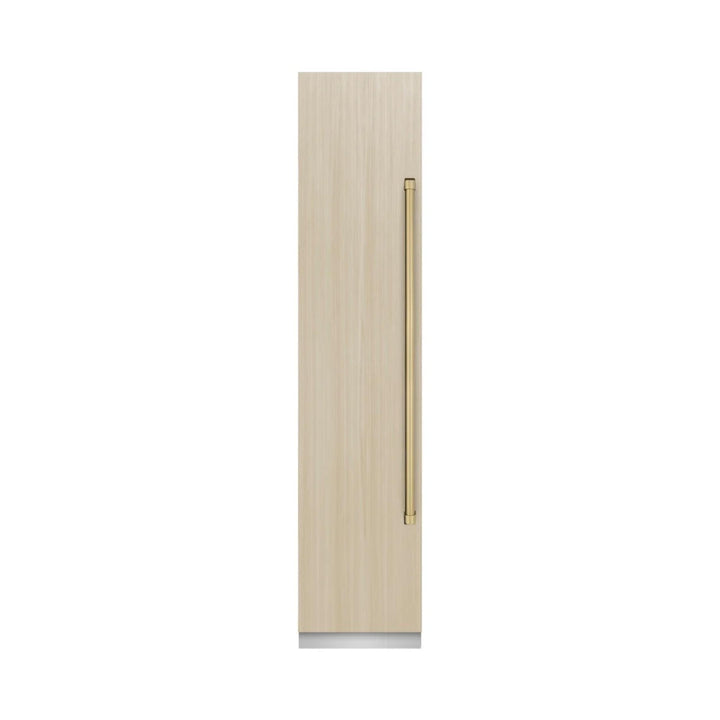 ZLINE 18-Inch 8.6 Cu. Ft. Panel Ready Left Hinge Column Freezer with Graphite Gray Interior and Polished Gold Accents