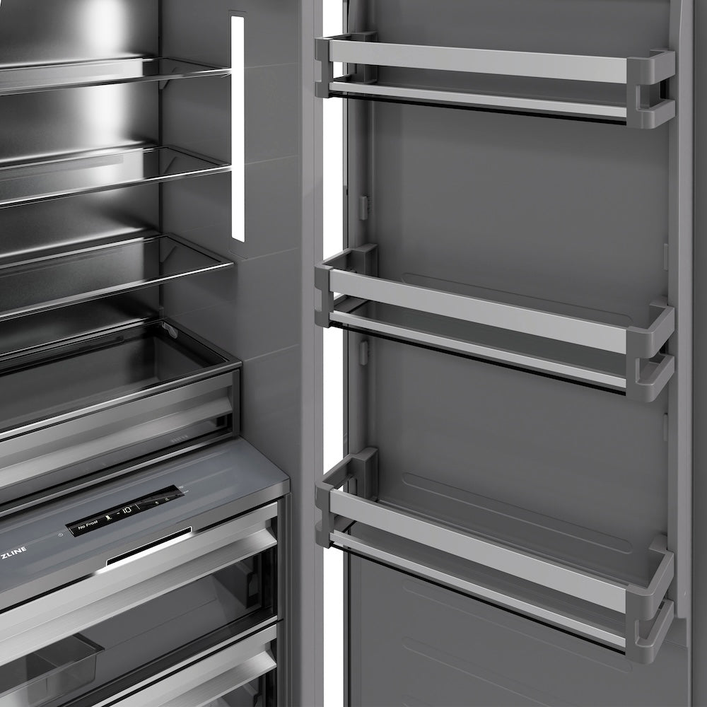 ZLINE 18 in. 8.6 cu. ft. Panel Ready Right Hinge Column Freezer with Graphite Gray Interior, Open Box-Excellent Condition