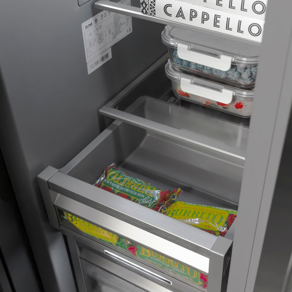 ZLINE 18 in. 8.6 cu. ft. Panel Ready Right Hinge Column Freezer with Graphite Gray Interior, Open Box-Excellent Condition