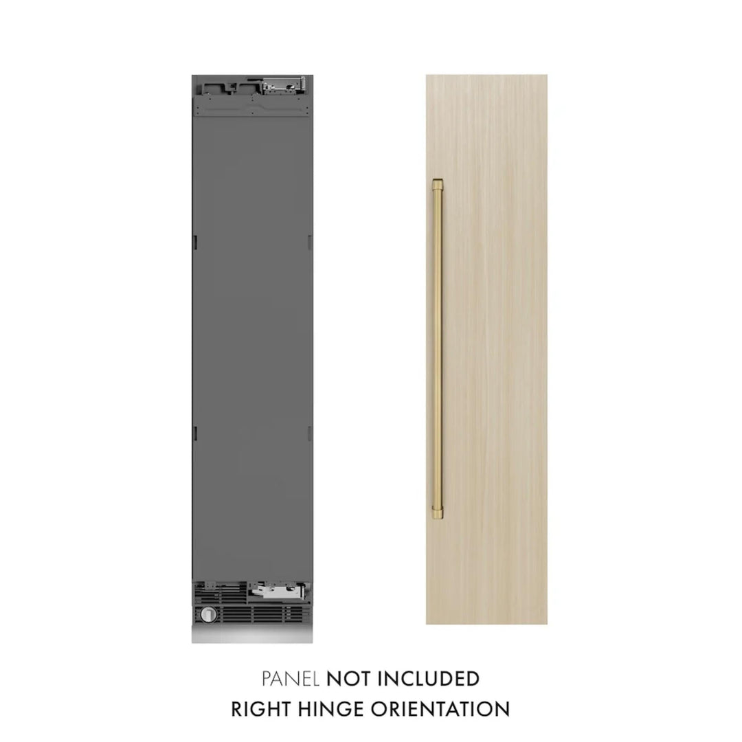 ZLINE 18-Inch 68-Bottle 9.0 Cu. Ft. Autograph Edition Triple Zone Panel Ready Right Hinge Column Wine Cooler with Champagne Bronze Accents
