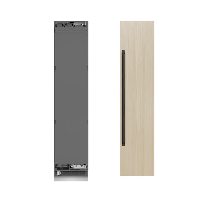 ZLINE 18-Inch 8.6 Cu. Ft. Panel Ready Right Hinge Column Freezer with Graphite Gray Interior and Matte Black Accents