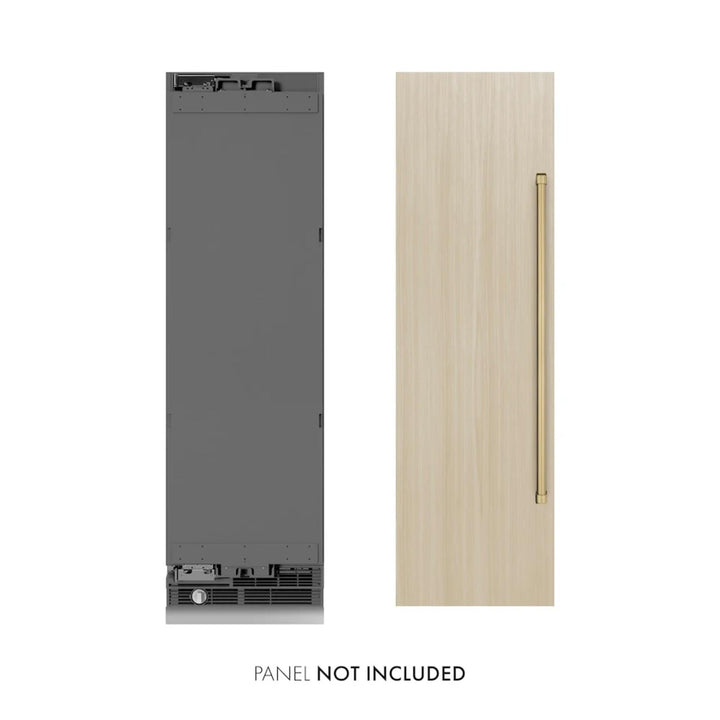 ZLINE Autograph Edition 24-Inch 12.4 Cu. Ft. Panel Ready Column Freezer with Graphite Gray Interior and Champagne Bronze Accents