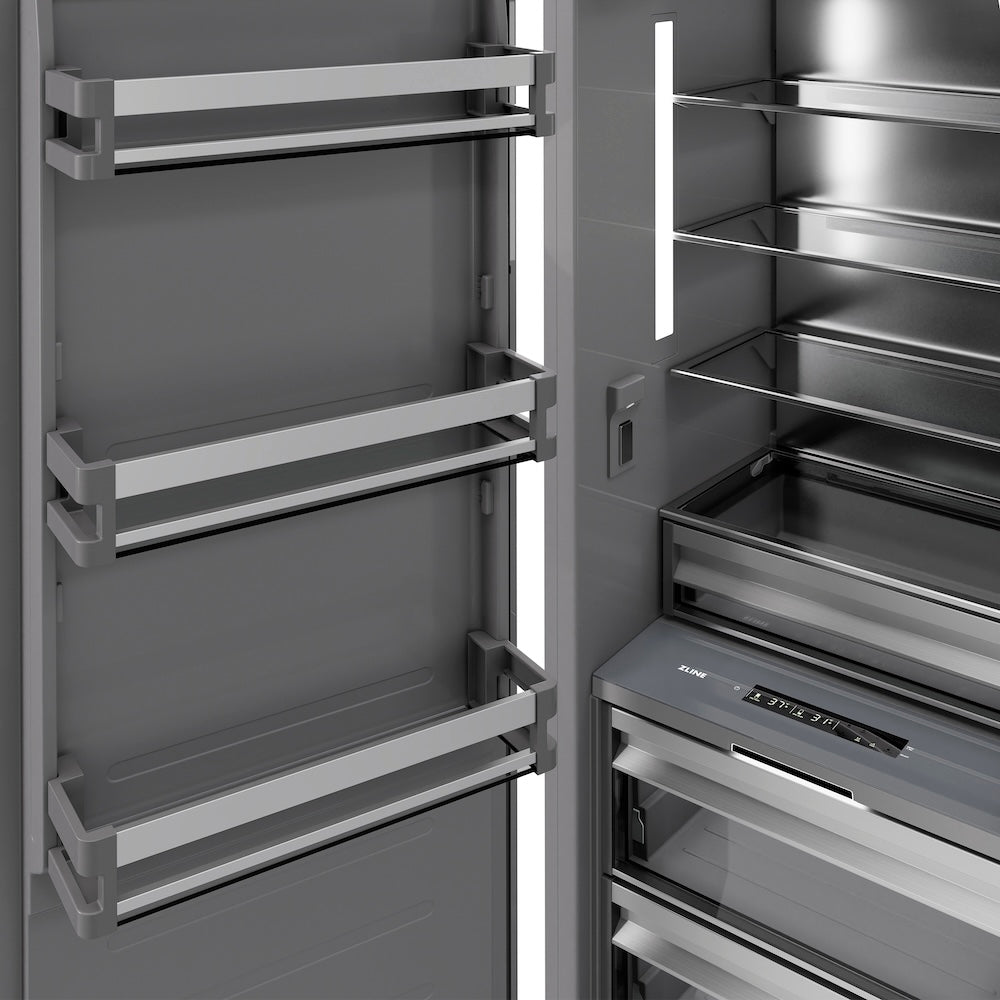 ZLINE 24 in. 12.5 cu. ft. Panel Ready Column Refrigerator with Graphite Gray Interior, Open Box-Excellent Condition