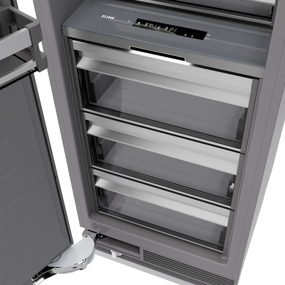 ZLINE 24 in. 12.5 cu. ft. Panel Ready Column Refrigerator with Graphite Gray Interior, Open Box-Excellent Condition