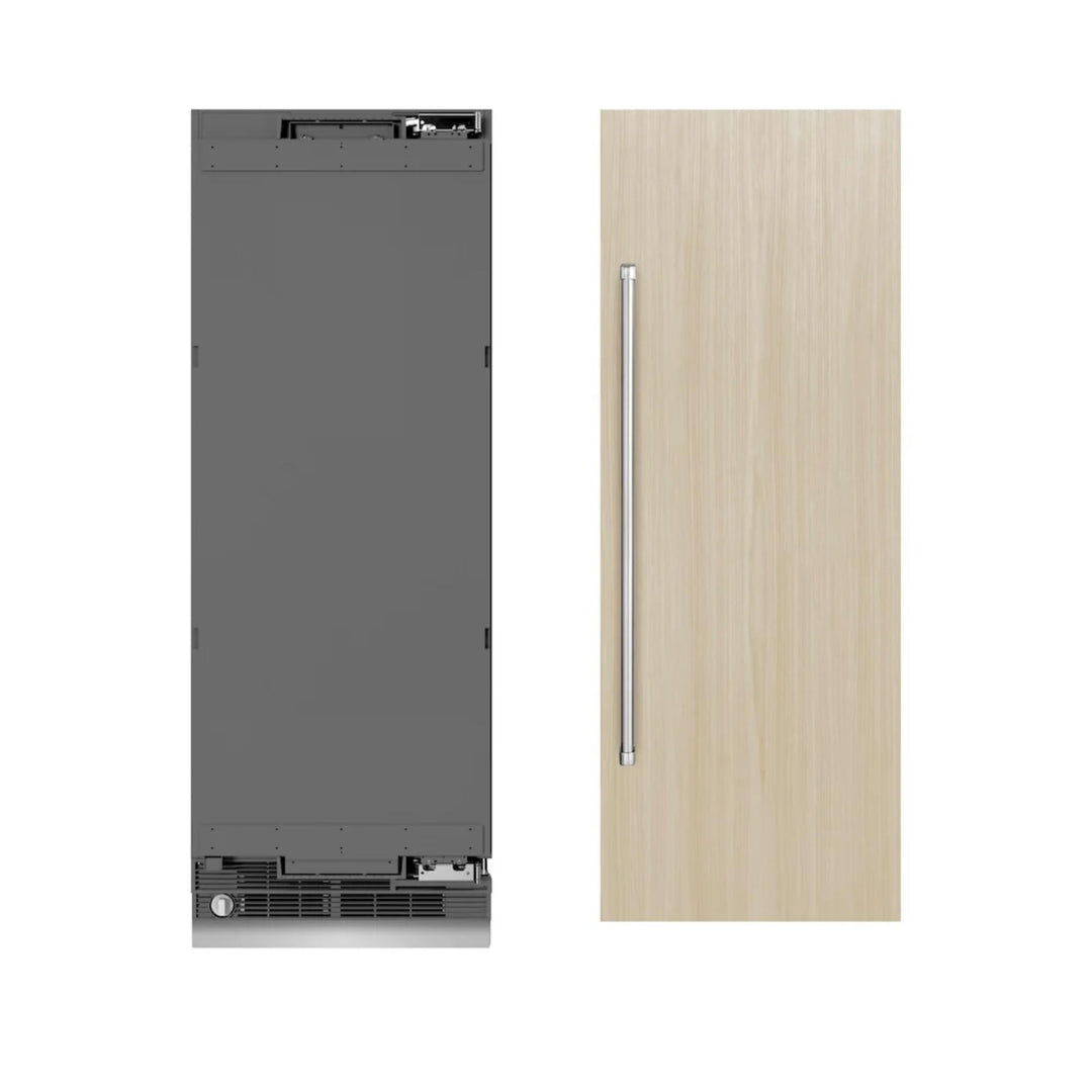 ZLINE Autograph Edition 30-Inch Panel Ready Column Refrigerator with Graphite Gray Interior and Matte Black Accents