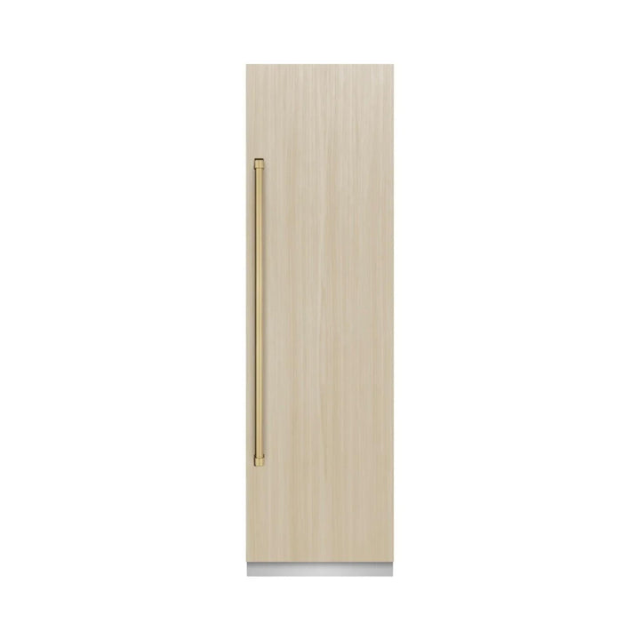 ZLINE 24-Inch 12.5 Cu. Ft. Autograph Edition Panel Ready Right Hinge Column Refrigerator with Champagne Bronze Accents