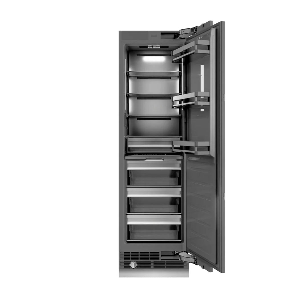 ZLINE 24-Inch 12.5 Cu. Ft. Autograph Edition Panel Ready Right Hinge Column Refrigerator with Polished Gold Accents