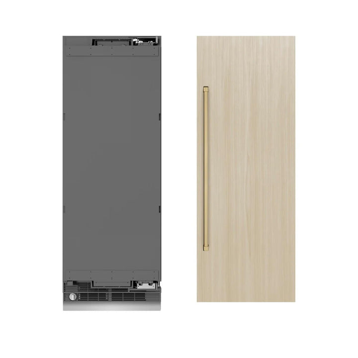 ZLINE 30-Inch 16.7 Cu. Ft. Autograph Edition Panel Ready Column Refrigerator with Graphite Gray Interior and Polished Gold Accents