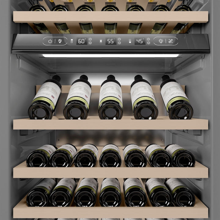 ZLINE 24 in. 12.4 cu. ft. Triple Zone 100 Bottle Panel Ready Column Wine Cooler, Open Box-Excellent Condition