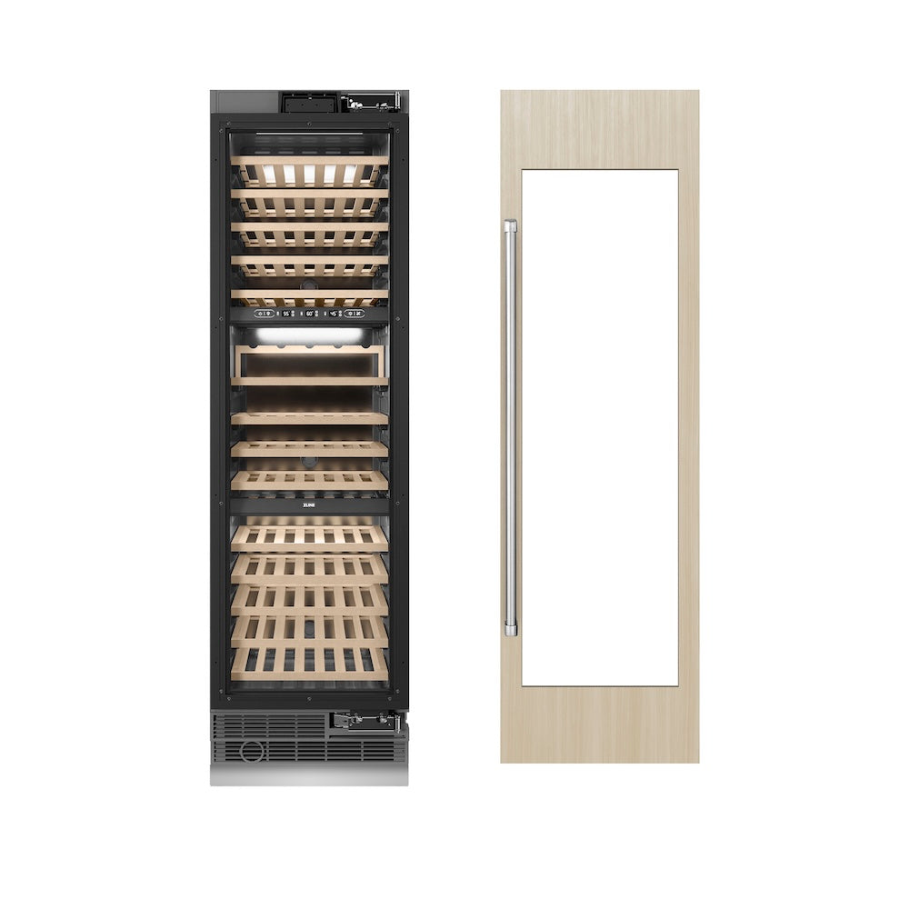 ZLINE 24 in. 12.4 cu. ft. Triple Zone 100 Bottle Panel Ready Column Wine Cooler, Open Box-Excellent Condition