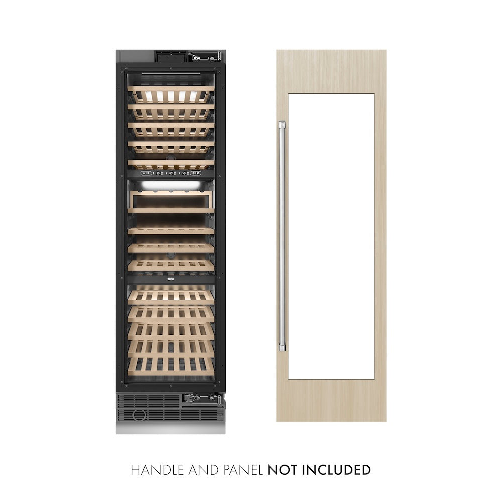 ZLINE 24 in. 12.4 cu. ft. Triple Zone 100 Bottle Panel Ready Column Wine Cooler, Open Box-Excellent Condition