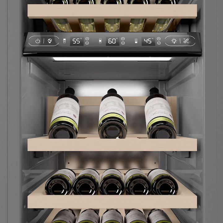 ZLINE 18 in. 9.0 cu. ft. Triple Zone 68 Bottle Panel Ready Left Hinge Column Wine Cooler, Open Box-Excellent Condition