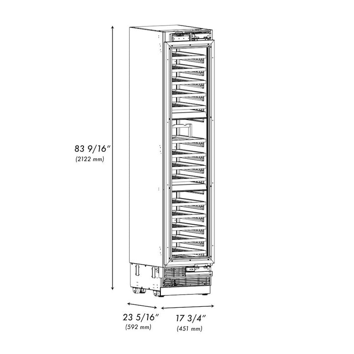 ZLINE 18 in. 9.0 cu. ft. Triple Zone 68 Bottle Panel Ready Left Hinge Column Wine Cooler, Open Box-Excellent Condition