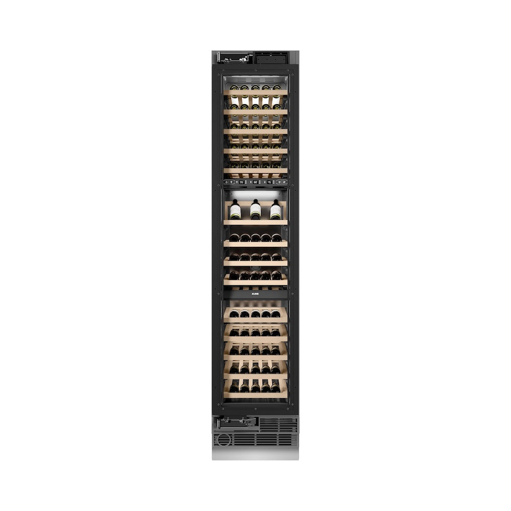 ZLINE 18 in. 9.0 cu. ft. Triple Zone 68 Bottle Panel Ready Left Hinge Column Wine Cooler, Open Box-Excellent Condition