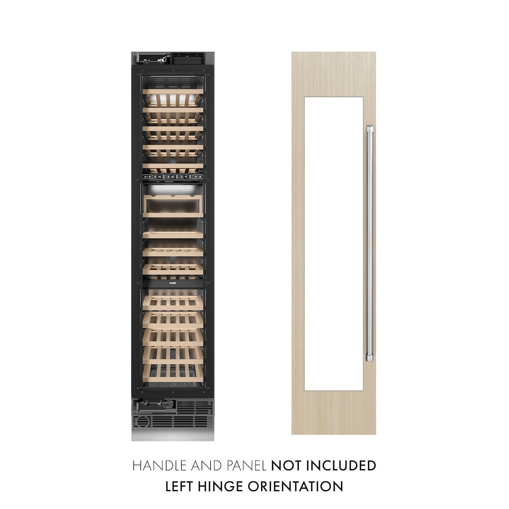 ZLINE 18 in. 9.0 cu. ft. Triple Zone 68 Bottle Panel Ready Left Hinge Column Wine Cooler, Open Box-Excellent Condition