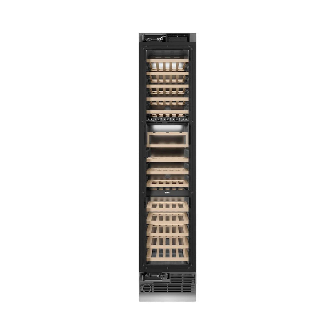 ZLINE 18-Inch 9.0 Cu. Ft. Autograph Edition Triple Zone Panel Ready Column Wine Cooler with Polished Gold Accents