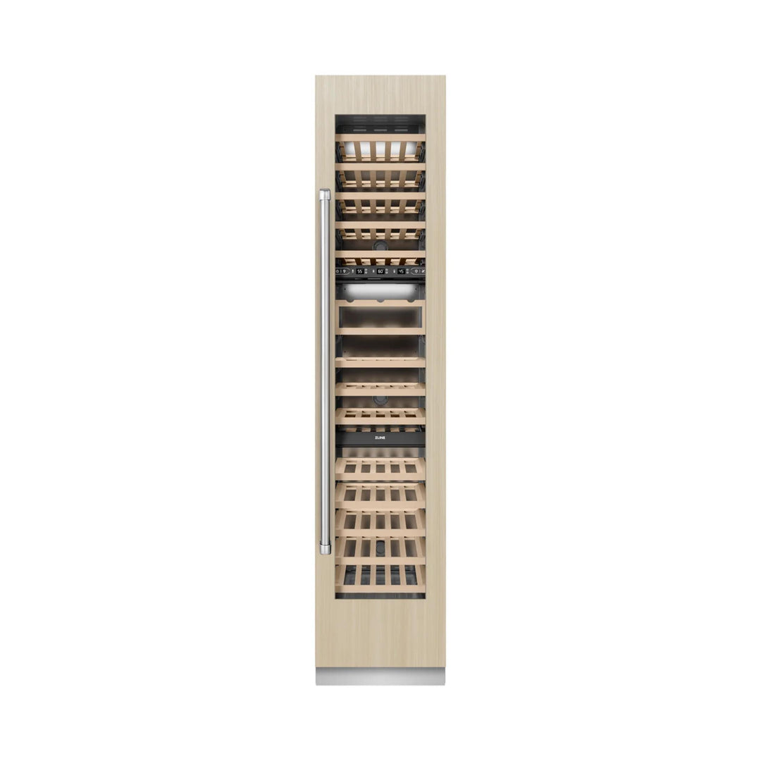 ZLINE 18-Inch 9.0 Cu. Ft. Autograph Edition Triple Zone Panel Ready Right Hinge Column Wine Cooler