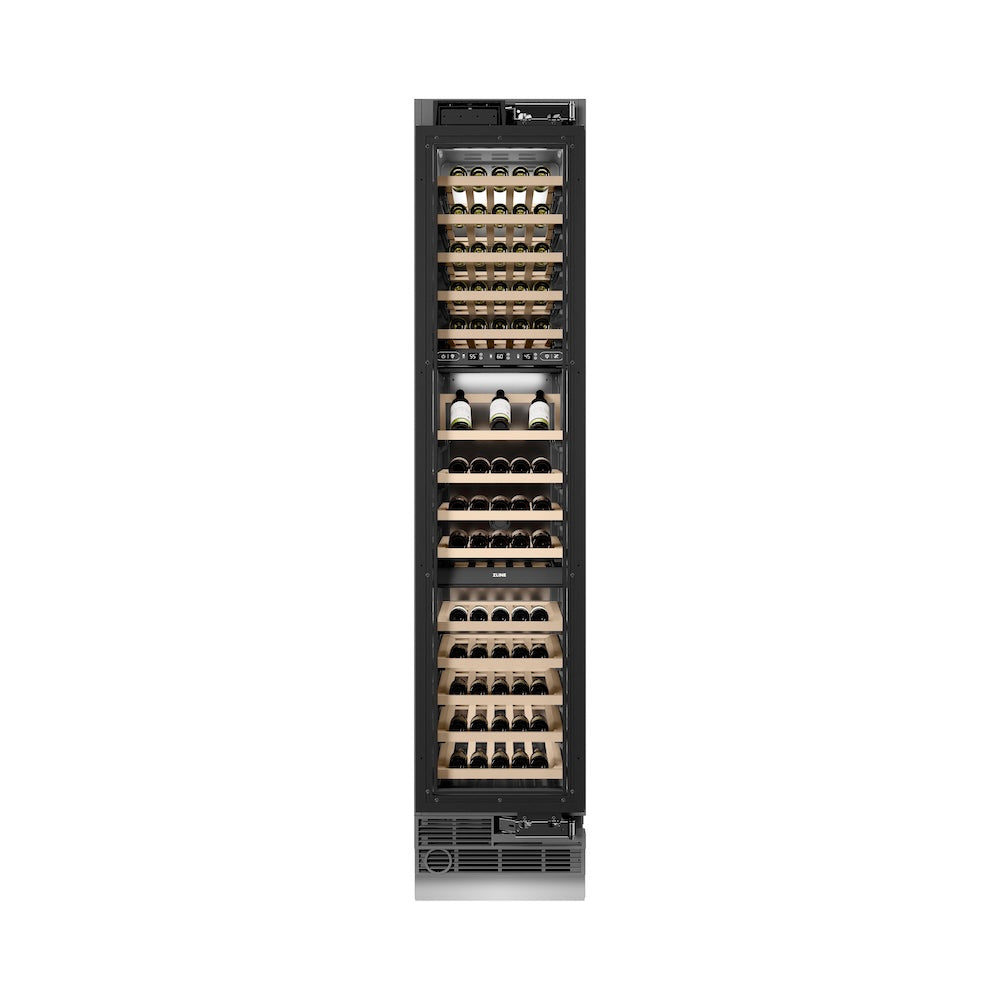 ZLINE 18 in. 9.0 cu. ft. Triple Zone 68 Bottle Panel Ready Right Hinge Column Wine Cooler, Open Box-Excellent Condition