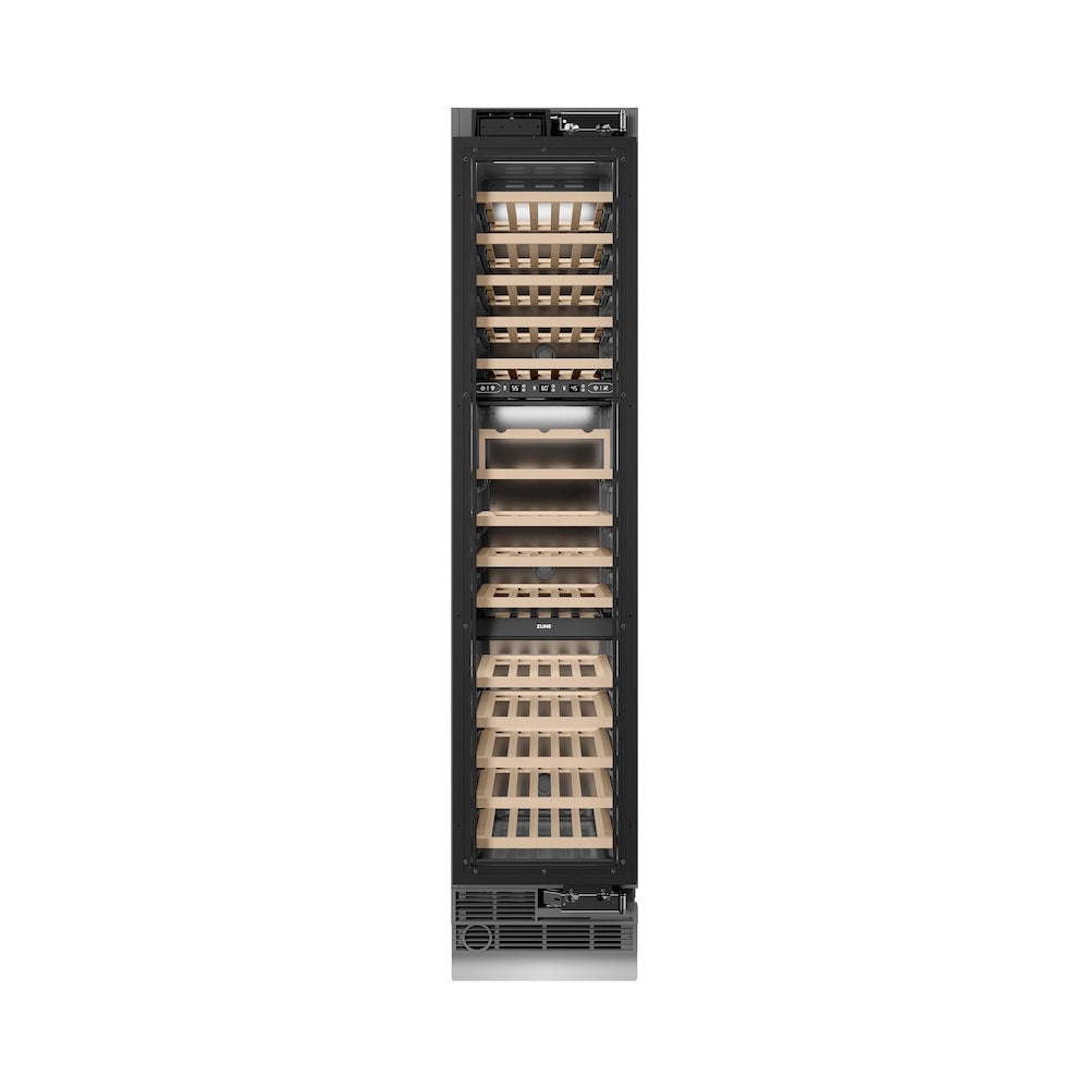 ZLINE 18 in. 9.0 cu. ft. Triple Zone 68 Bottle Panel Ready Right Hinge Column Wine Cooler, Open Box-Excellent Condition