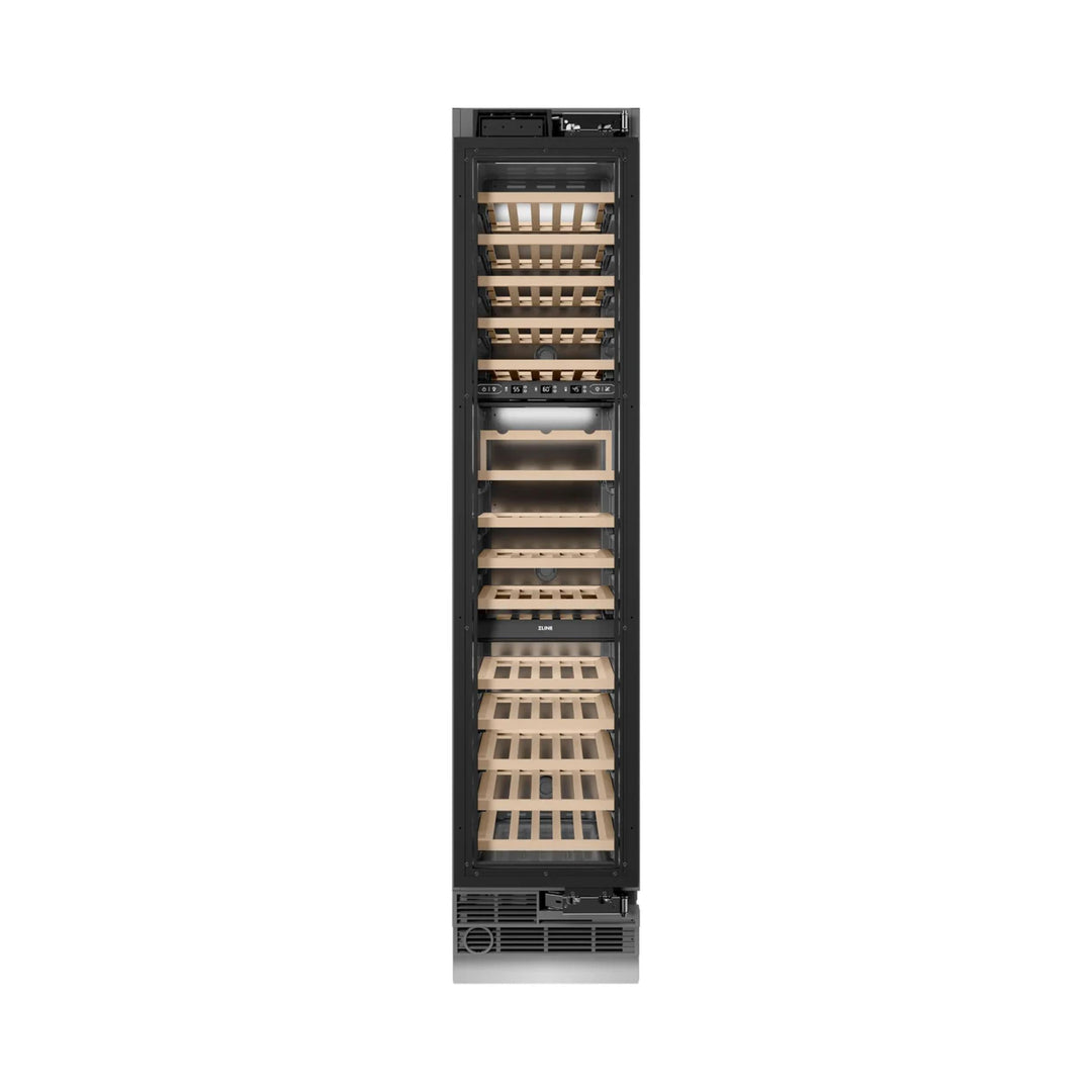 ZLINE 18-Inch 9.0 Cu. Ft. Autograph Edition Triple Zone Panel Ready Right Hinge Column Wine Cooler
