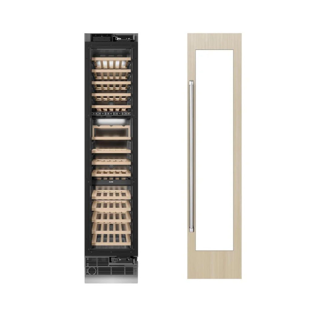 ZLINE 18-Inch 9.0 Cu. Ft. Autograph Edition Triple Zone Panel Ready Right Hinge Column Wine Cooler