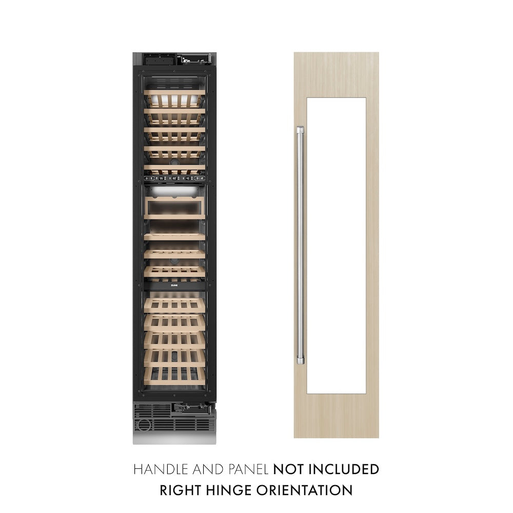 ZLINE 18 in. 9.0 cu. ft. Triple Zone 68 Bottle Panel Ready Right Hinge Column Wine Cooler, Open Box-Excellent Condition