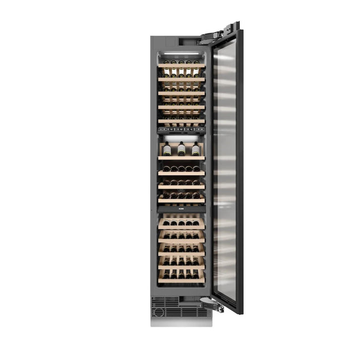 ZLINE 18-Inch 68-Bottle 9.0 Cu. Ft. Autograph Edition Triple Zone Panel Ready Right Hinge Column Wine Cooler with Champagne Bronze Accents