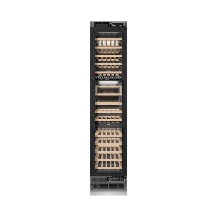 ZLINE 18-Inch 68-Bottle 9.0 Cu. Ft. Autograph Edition Triple Zone Panel Ready Column Wine Cooler with Champagne Bronze Accents