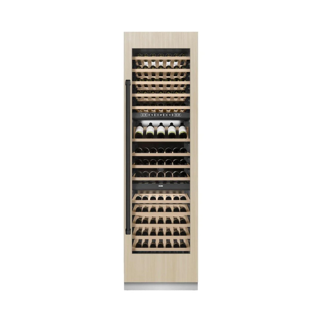 ZLINE 24-Inch 44-Bottle 4.8 Cu. Ft. Autograph Edition Dual Zone Built-In/Free Standing Wine Cooler with Matte Black Accents