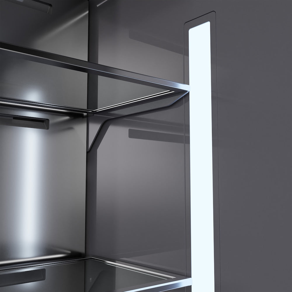 ZLINE 36 in. 19.8 cu. ft. Panel Ready Built-In Bottom Freezer Refrigerator with Water Dispenser and Ice Maker with Graphite Gray Interior, Open Box-Excellent Condition