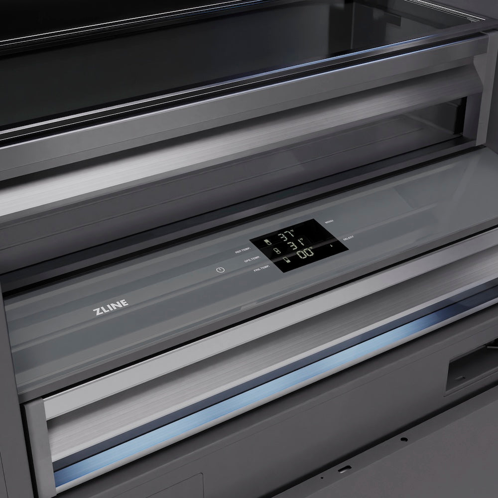 ZLINE 36 in. 19.8 cu. ft. Panel Ready Built-In Bottom Freezer Refrigerator with Water Dispenser and Ice Maker with Graphite Gray Interior, Open Box-Excellent Condition