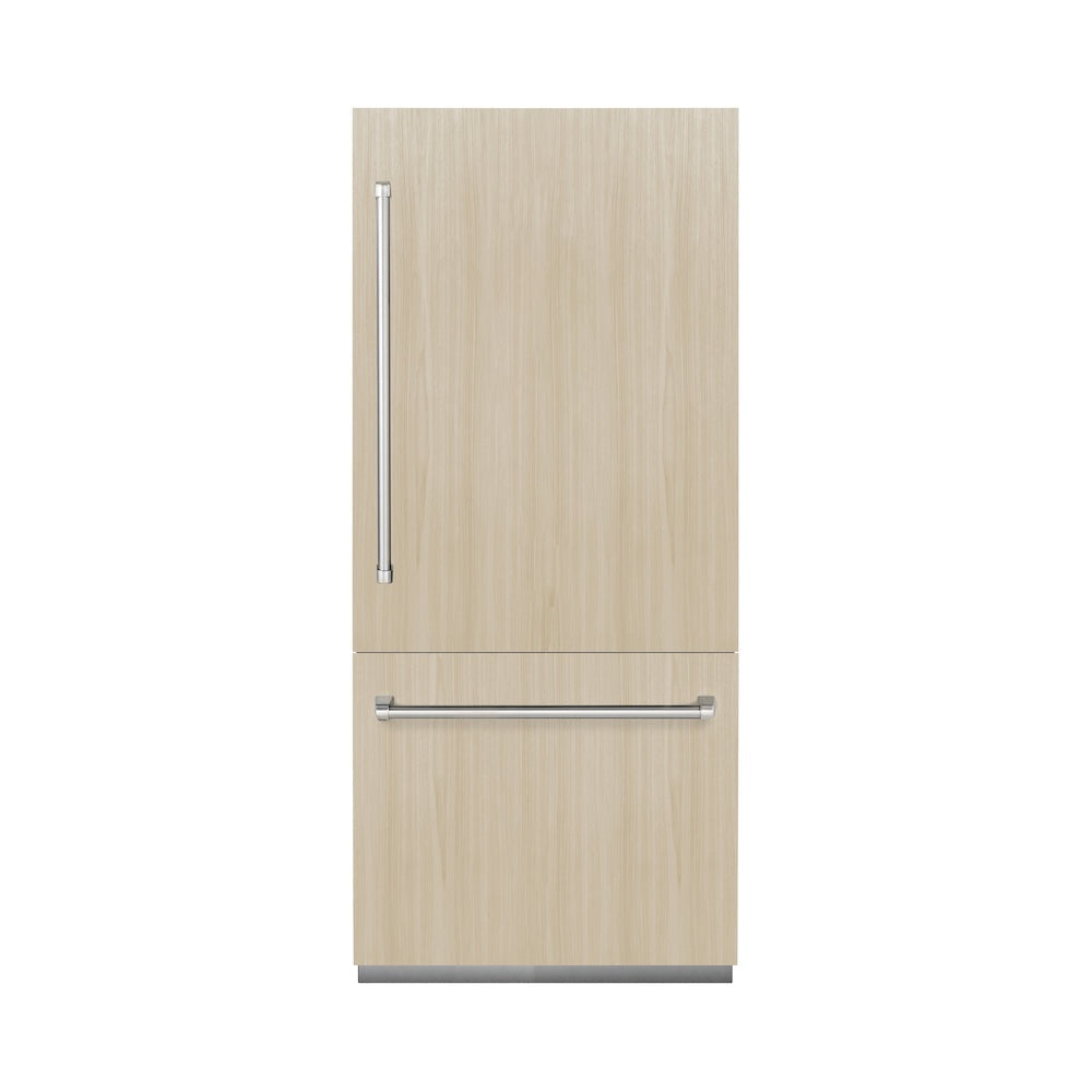 ZLINE 36 in. 19.8 cu. ft. Panel Ready Built-In Bottom Freezer Refrigerator with Water Dispenser and Ice Maker with Graphite Gray Interior, Open Box-Excellent Condition