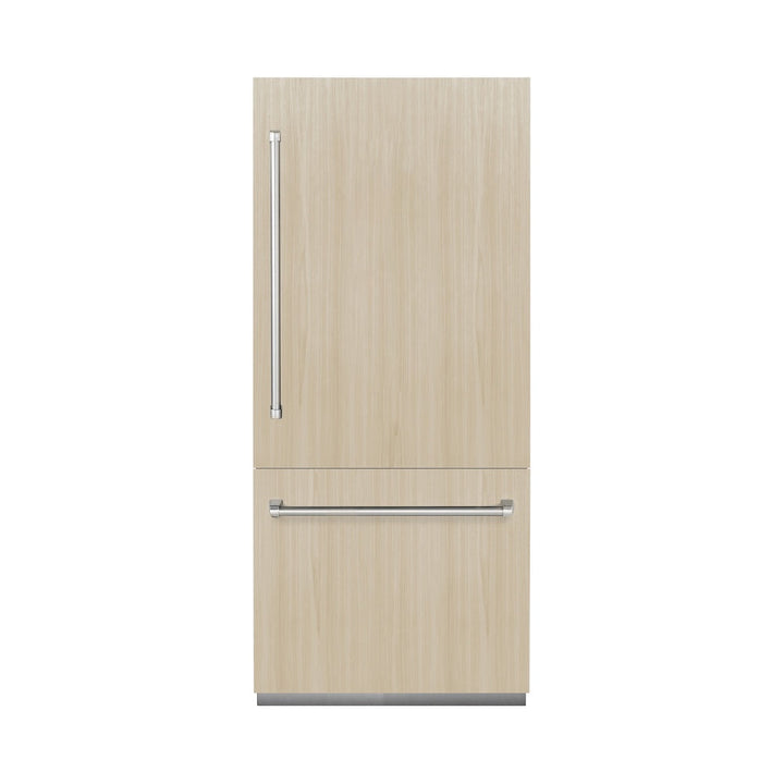 ZLINE 36 in. 19.8 cu. ft. Panel Ready Built-In Bottom Freezer Refrigerator with Water Dispenser and Ice Maker with Graphite Gray Interior, Open Box-Excellent Condition